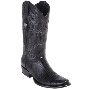 Black lizard cowboy boot