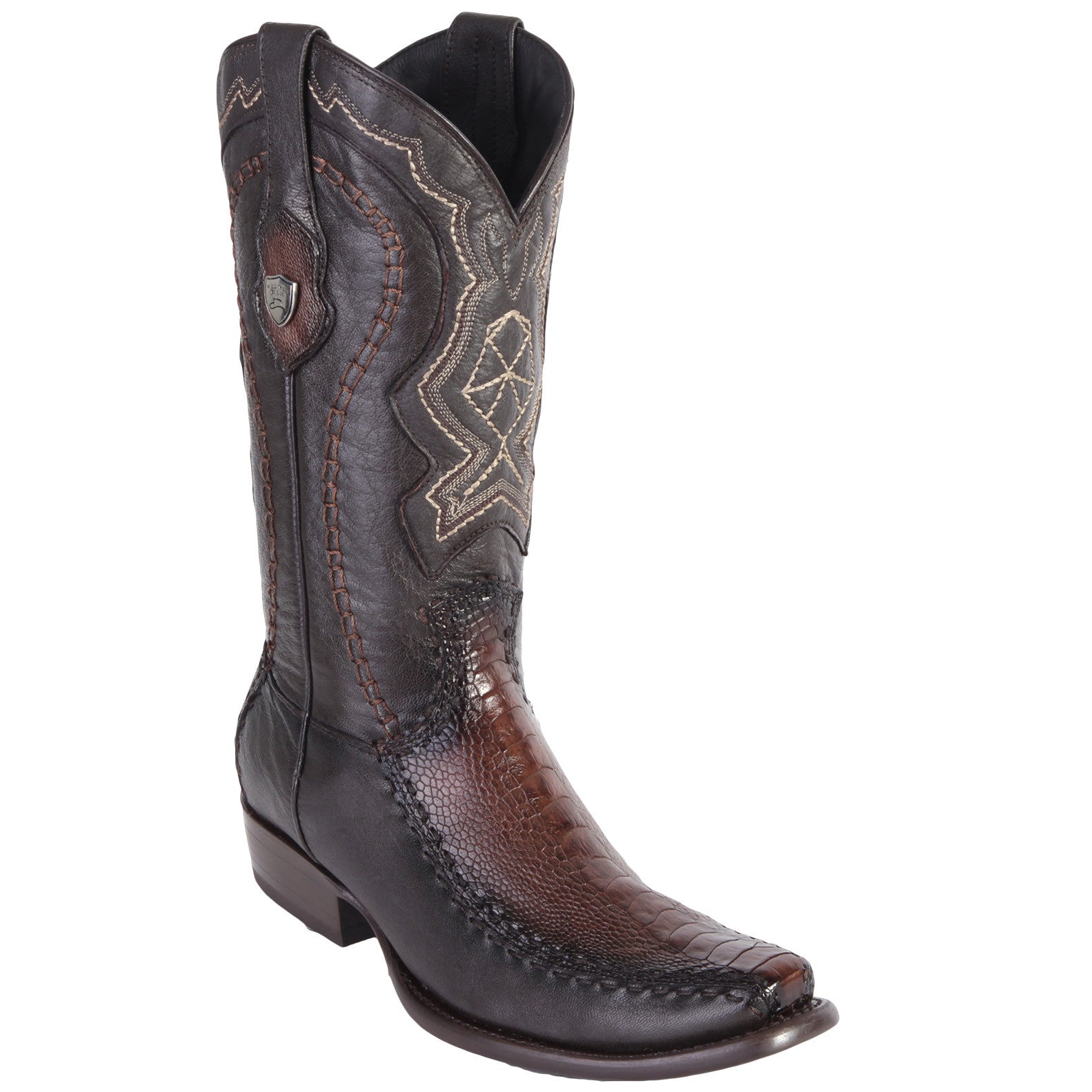 Ostrich Leg Mens Cowboy Boots Dubai Toe 1   - from alligatorwarehouse.com