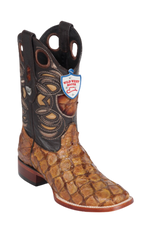 Bota de Pirarucu Original Horma Punta Cuadrada Wild West