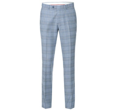 293-3 Men's 2-Piece Slim Fit Notch Lapel Stretch Windowpane Suit