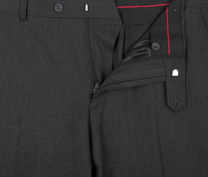 Vanderbilt Collection - Classic 2 Piece Suit 2 Buttons Regular Fit In Charcoal Gray