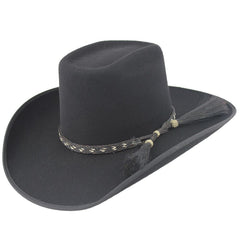 Cuernos Chuecos Black 6X Brick Crown Felt Hat With Horsehair Band