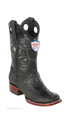 Wild West Botas de Avestruz Horma Dubai Toe Black