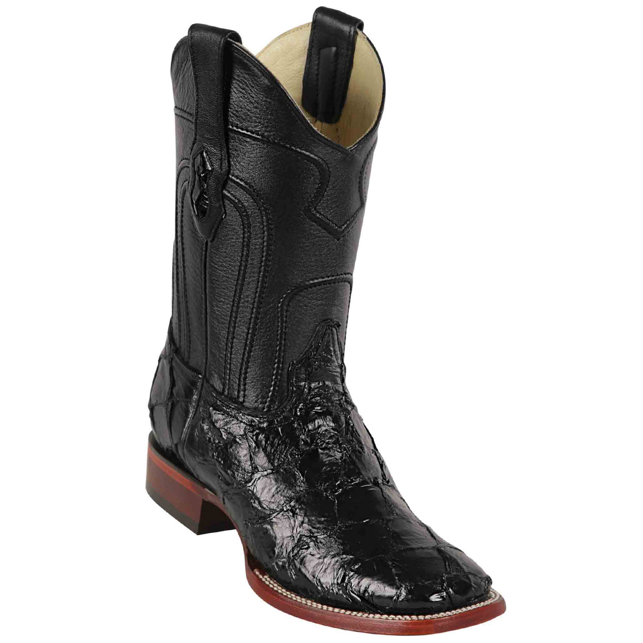 Mens Black Pirarucu Boots 1   - from alligatorwarehouse.com