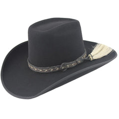 Cuernos Chuecos Black 6X Brick Crown Felt Hat With Horsehair Band