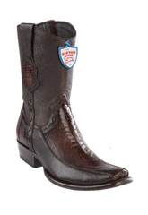 Wild West Botas de Pata de Avestruz Horma Dubai Toe Faded Brown