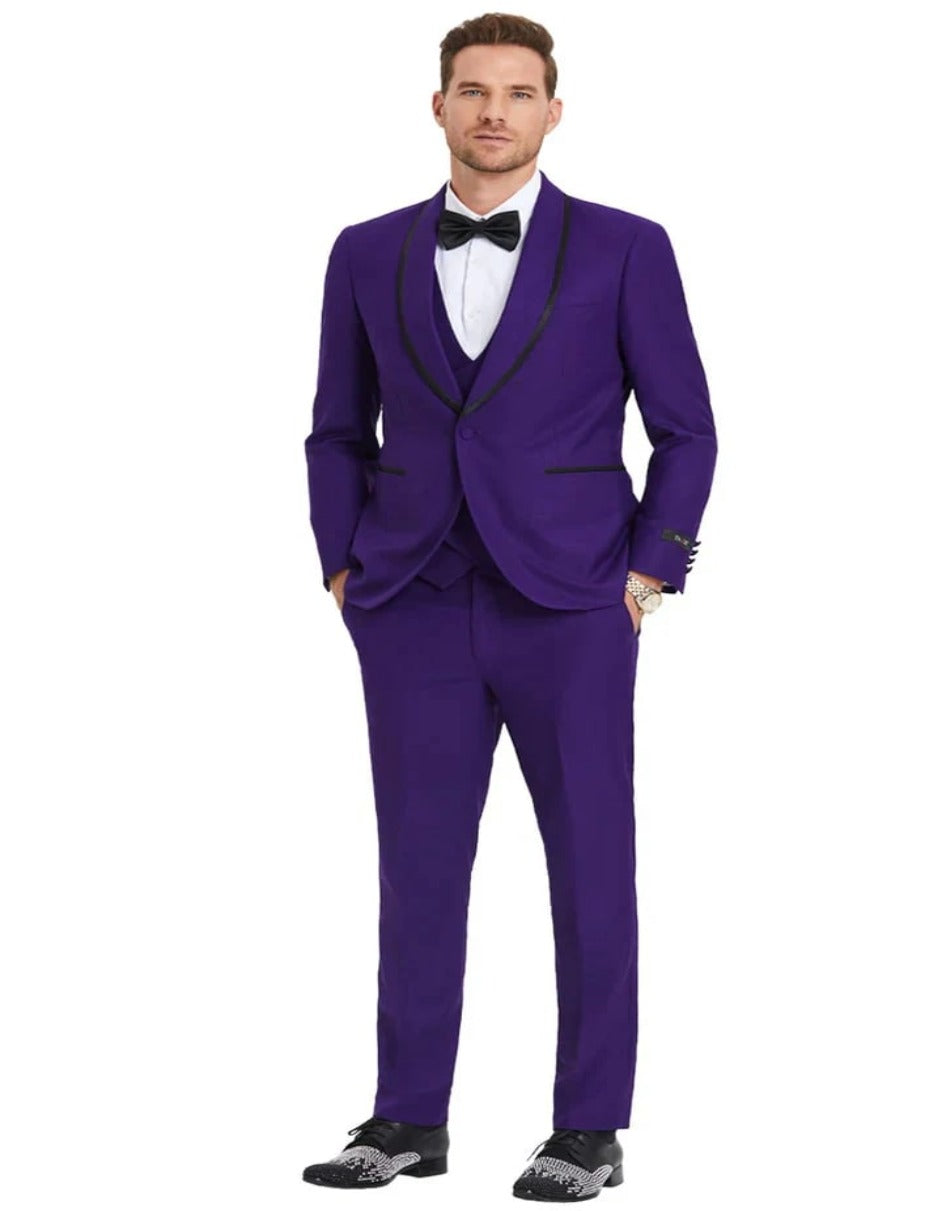 Purple Prom Suit - Purple Prom Outfit -Vested Purple Prom Tuxedo