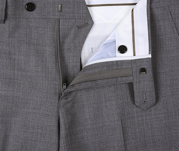 Bevagna Collection - Gray 100% Virgin Wool Regular Fit Pick Stitched 2 Piece Suit 6 SO6508-3-Classic  - from alligatorwarehouse.com