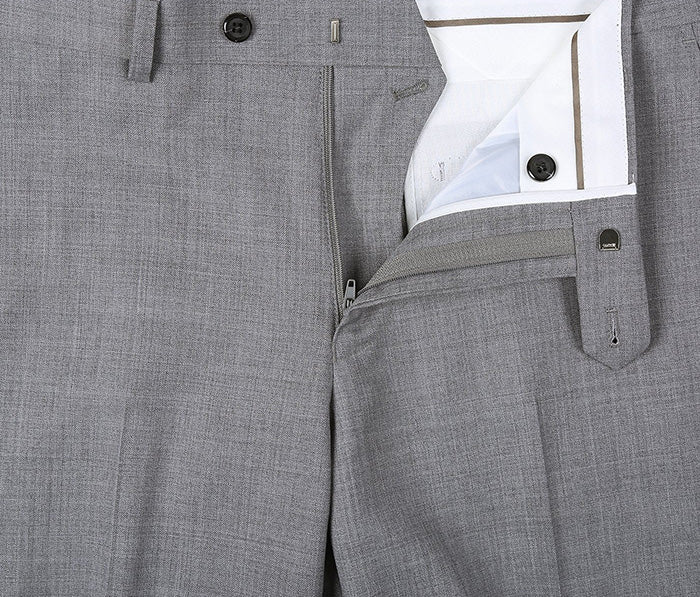 Bevagna Collection - Light Gray 100% Virgin Wool Regular Fit Pick Stitched 2 Piece Suit 7 SO6508-5-Classic  - from alligatorwarehouse.com
