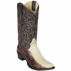 Botas de Avestruz Pata Punta Recortada