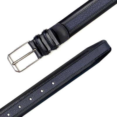 Mezlan Leather and Deerskin Belt