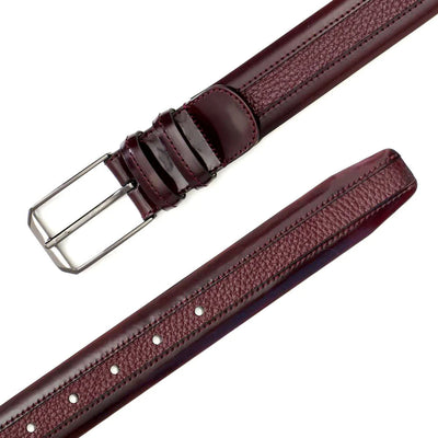 Mezlan Leather and Deerskin Belt