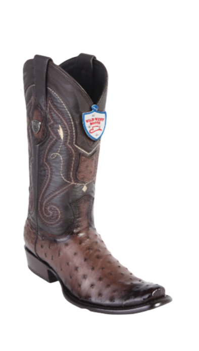 Wild West Botas de Avestruz Horma Dubai Faded Brown