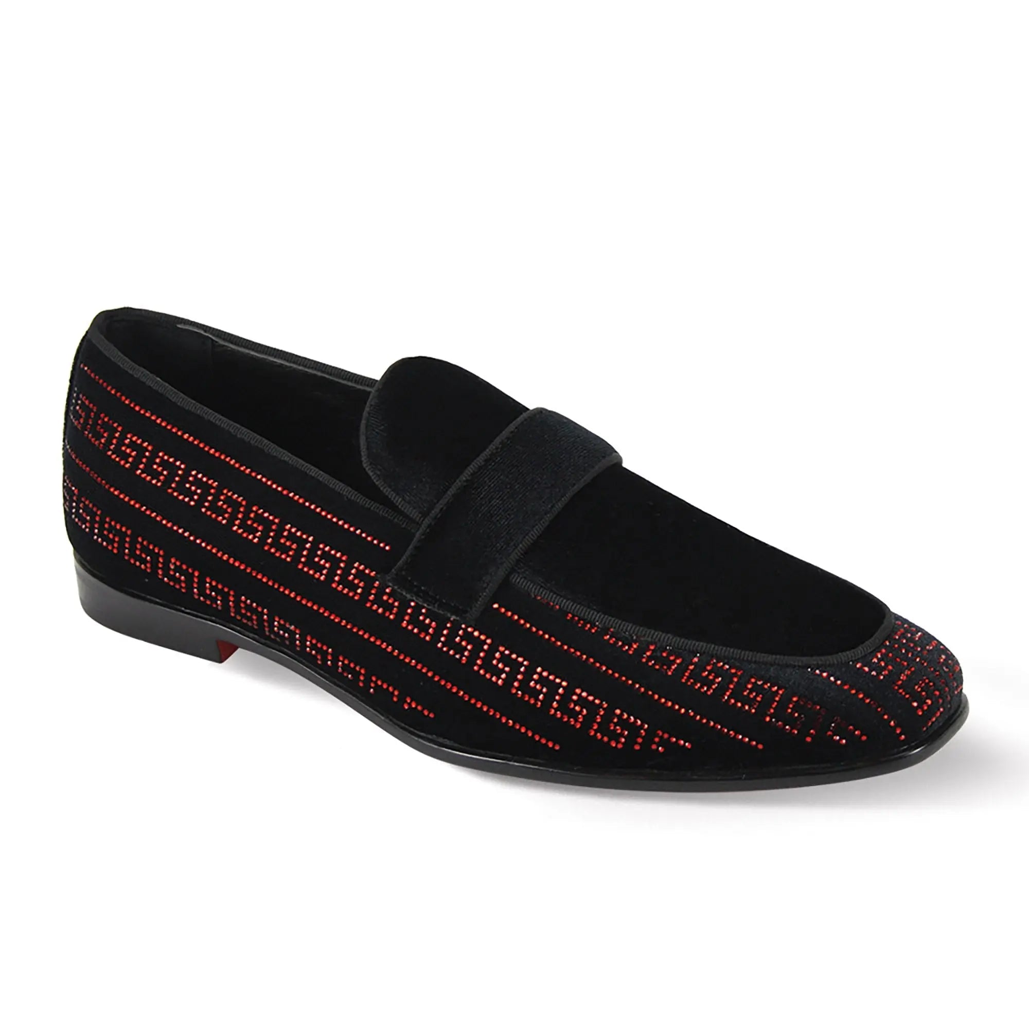 Vincent Velvet Rhinestone Slip-On Smoking Loafers 3 VINCENT_BLACK_7  - from alligatorwarehouse.com
