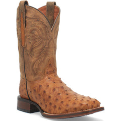 Dan Post Men’s Alamosa Tan Genuine Ostrich 11 Broad Square Toe Cowboy Certified Boot