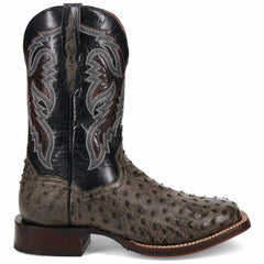 Dan Post Men’s Alamosa Grey/Black Full Quill Ostrich Boots