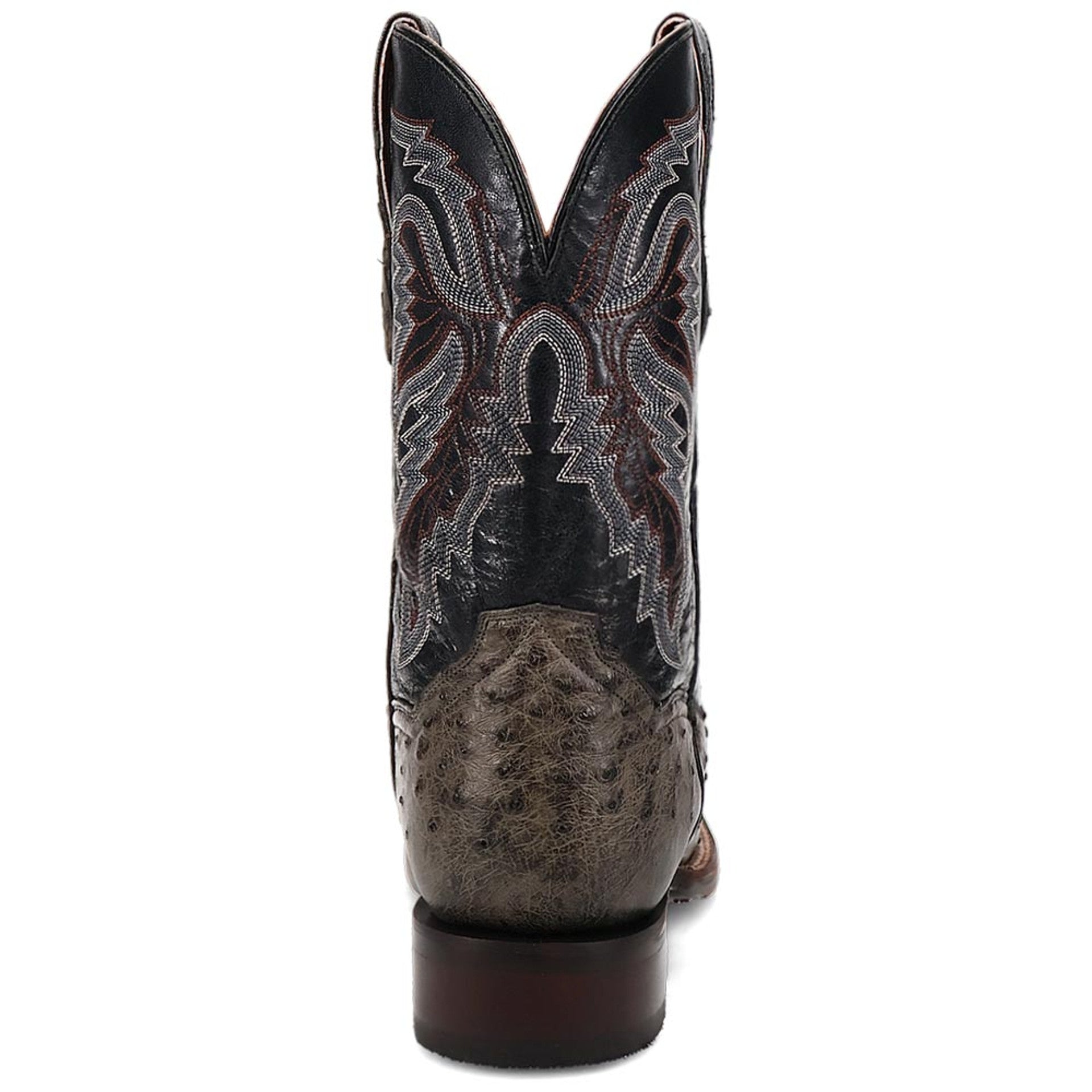 Dan Post Men’s Alamosa Grey/Black Full Quill Ostrich Boots 2 DP5013_7_D  - from alligatorwarehouse.com
