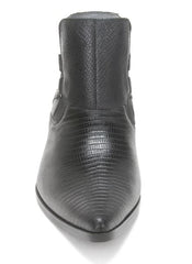 Los Altos Men's Black Genuine Lizard Ankle Boots