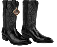 mens-king-exotic-boots-genuine-eel-skin-boots-black