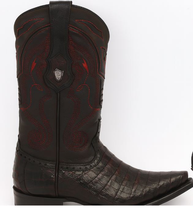 Black Cherry Caiman Cowboy Boots Snip Toe Black Cherry Caiman Cowboy Boots Snip Toe