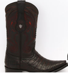 Black Cherry Caiman Cowboy Boots Snip Toe