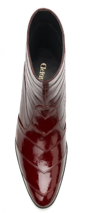 Los Altos Men’s Burgundy Genuine Eel Skin Leather Ankle Boots 3   - from alligatorwarehouse.com