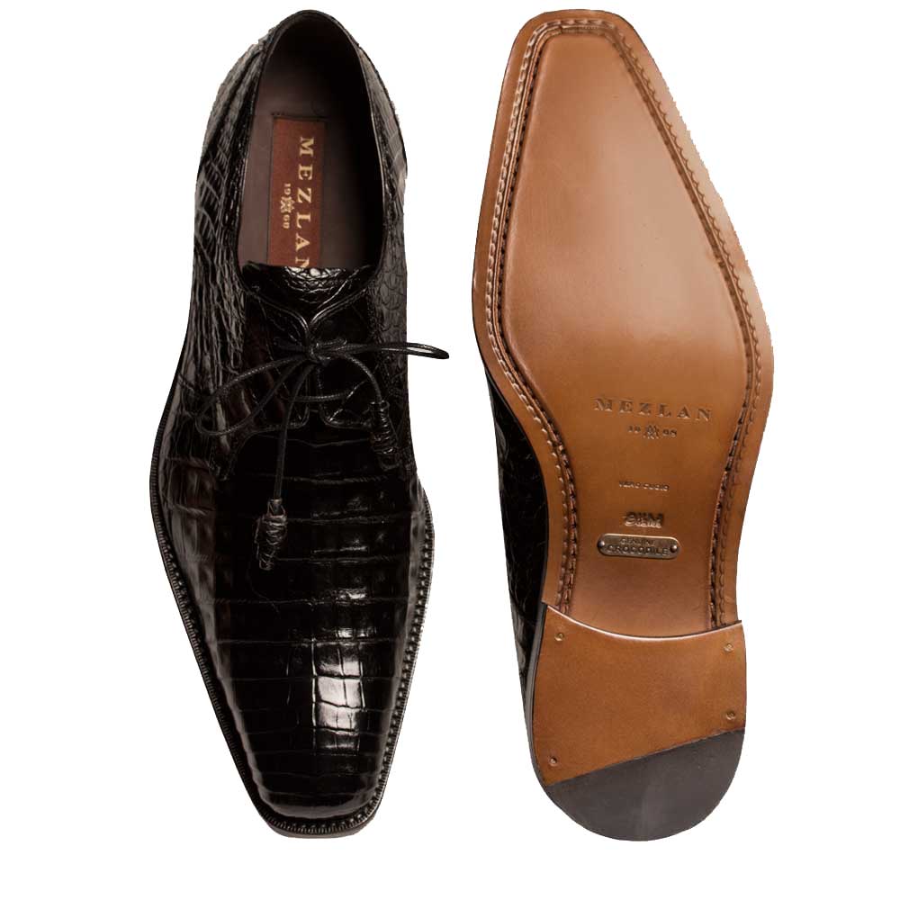Anderson Crocodile Oxford Black 4   - from alligatorwarehouse.com