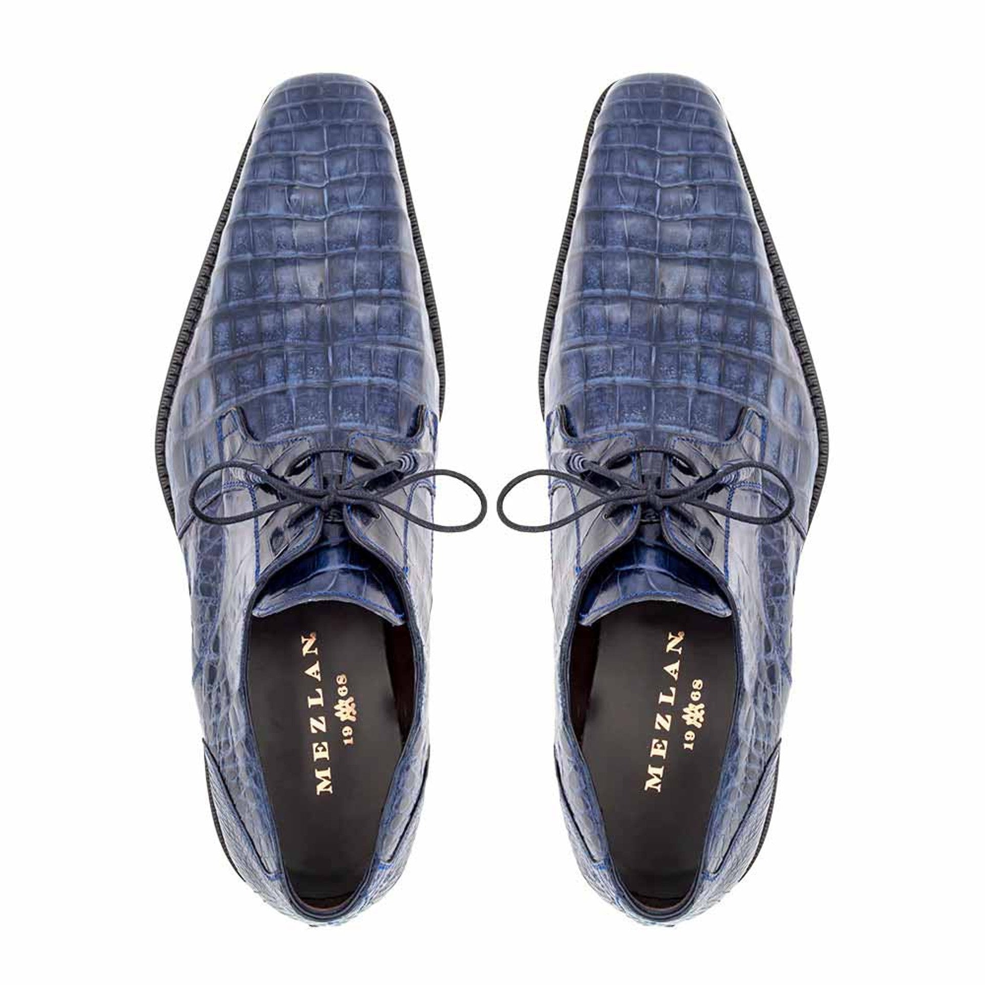 Anderson Blue Genuine Crocodile Lace-Up By Mezlan Made In Spain Brand 3   - from alligatorwarehouse.com