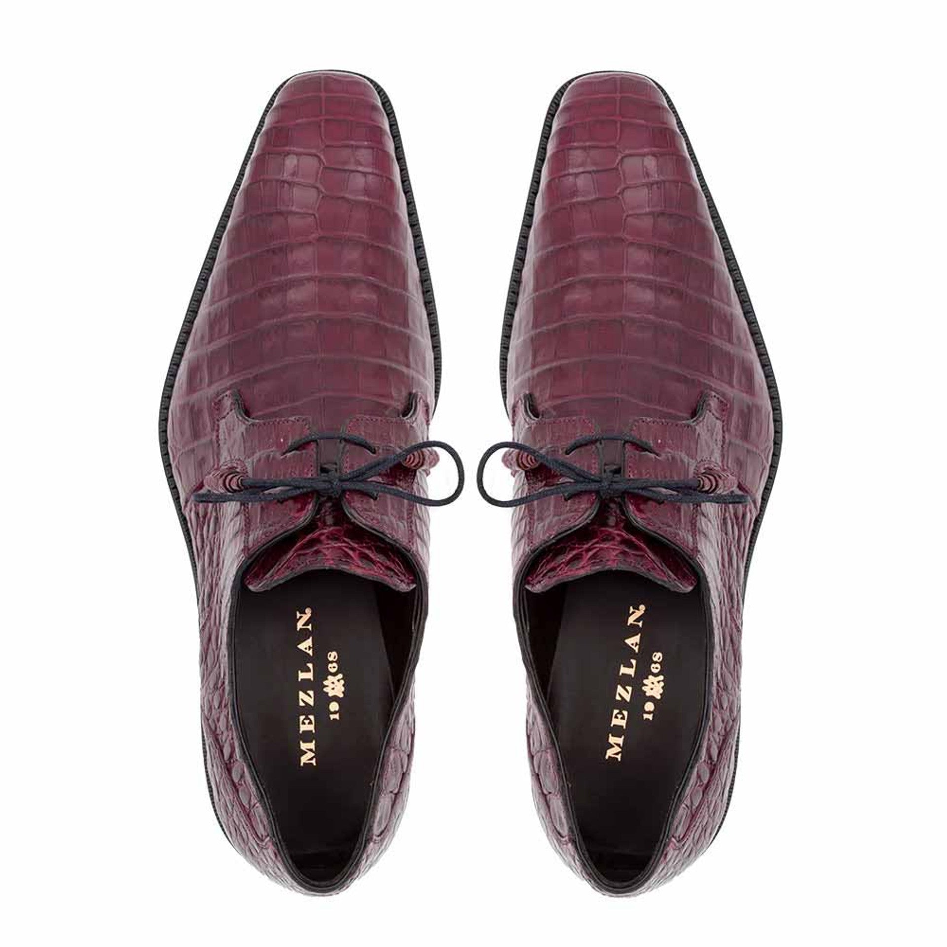 Anderson Burgundy Genuine Crocodile Lace-Up By Mezlan Made In Spain Brand 2   - from alligatorwarehouse.com