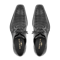 Men's Crocodile Lace Up Anderson Black By Mezlan Made In Spain Brand