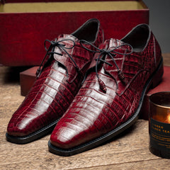 Mezlan Crocodile Derby Shoes - Mezlan Crocodile Derby Dress Shoes - Mezlan Dress Shoe On Sale