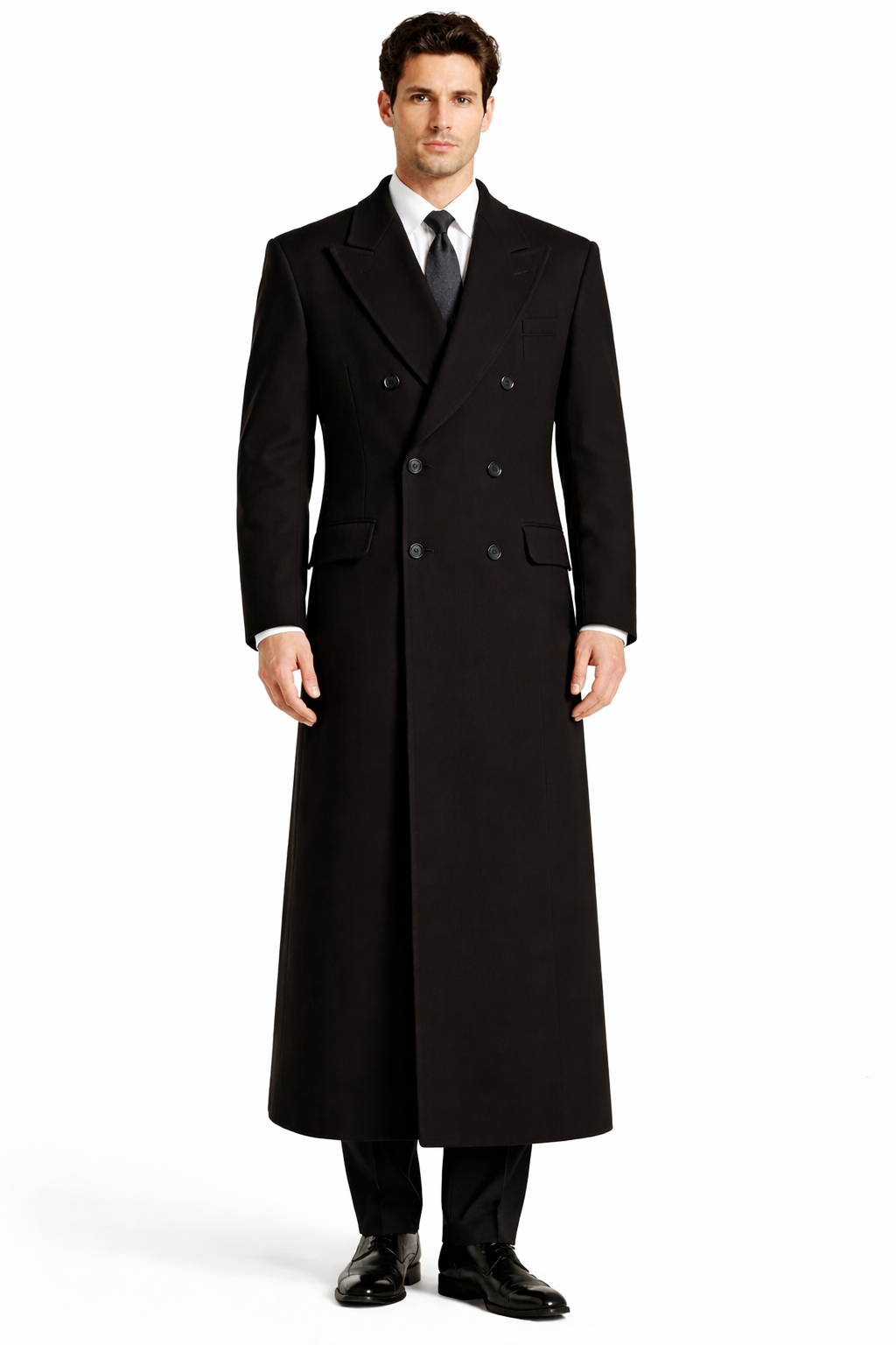 Authentic Fully Lined Double Breasted men's Wool Blend Dress Coat