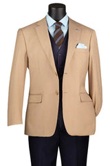 Men's Two Button Modern Fit Sport Coat Blazer in Tan Houndstooth