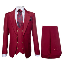 Rossi Man Bond Collection RM1777 – Premium Red Slim Fit 3-Piece Suit for Men