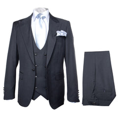 Rossi Man BOND RM1779 Slim Fit 3-Piece Black Suit – Tailored Formalwear for Men