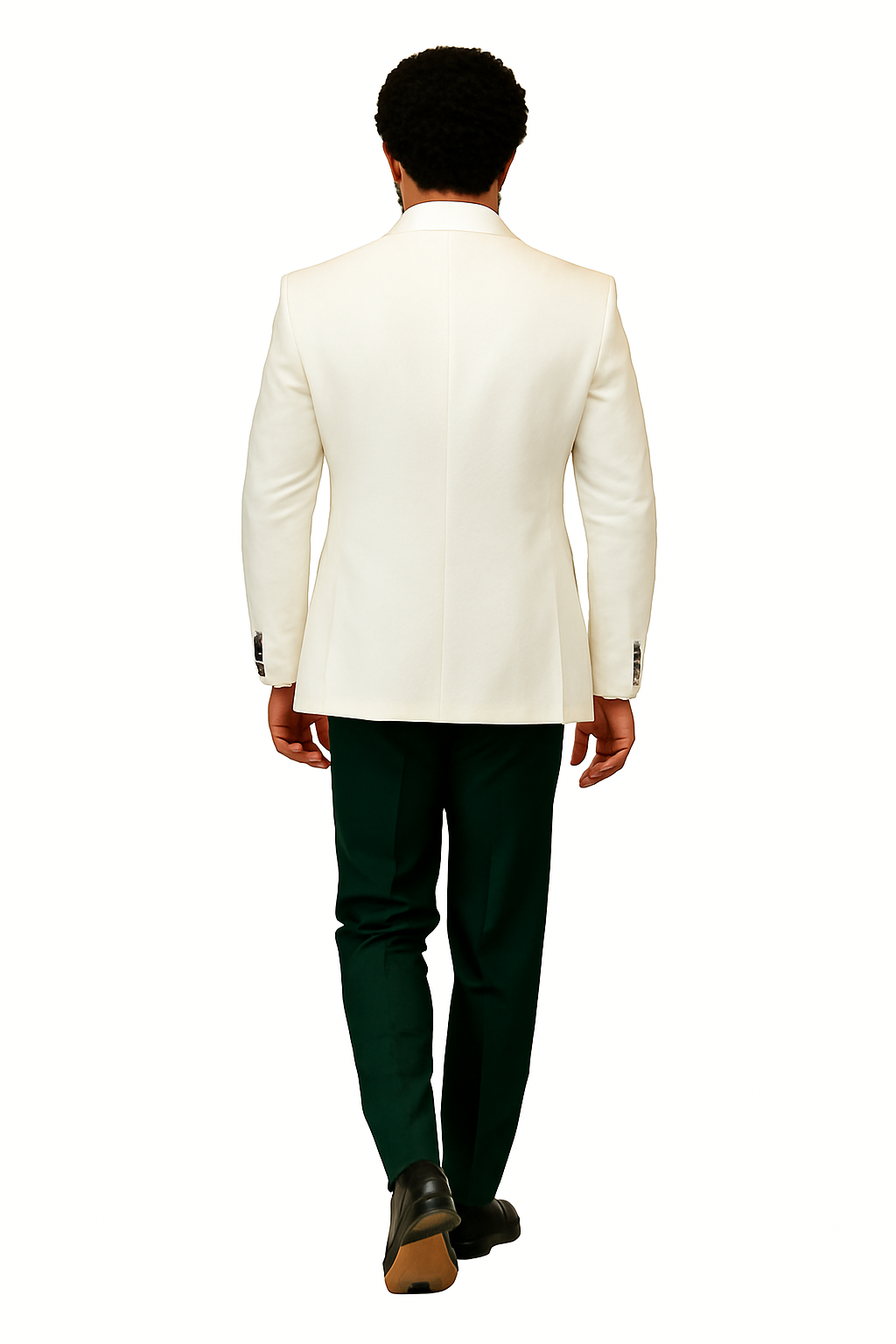 Hilton White and Black Paisley Peak Lapel Tuxedo Jacket with Matching Shawl Vest and Wool Pants – Includes Bow Tie 5   - from alligatorwarehouse.com