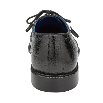 Men's Belvedere Batta Cap Toe Ostrich Dress Shoe in Black 5 MEN 14006 BLACK-M-09  - from alligatorwarehouse.com