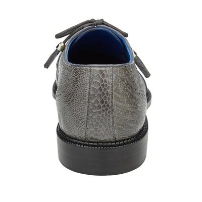 Men's Belvedere Batta Cap Toe Ostrich Dress Shoe in Grey 5 MEN 14006 GRAY-M-09  - from alligatorwarehouse.com