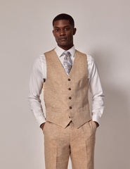 Mens Linen Suit For Beach Wedding - Summer Suit in Beige
