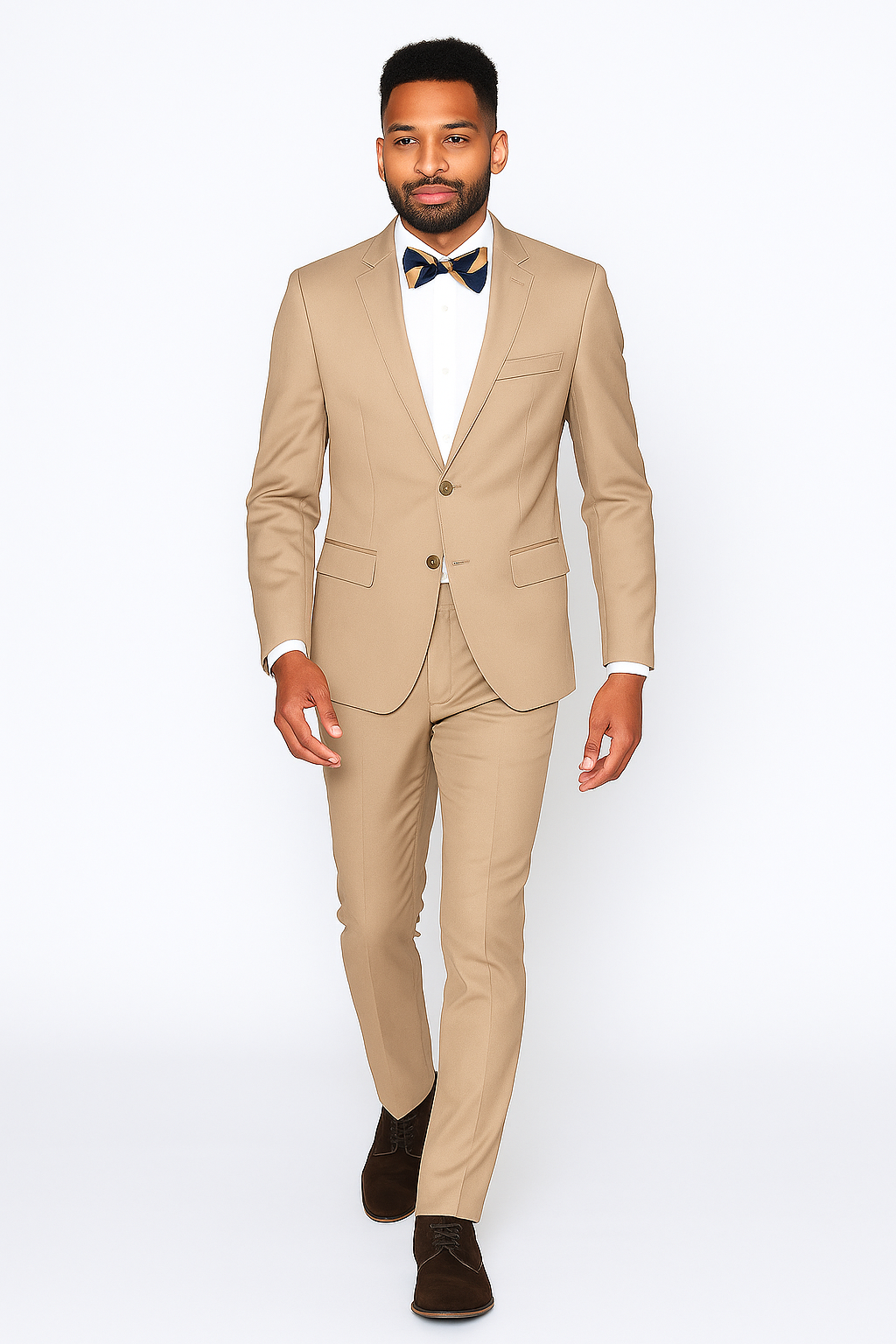 Beige Slim Fit Suit for Men by Rossiman Rossi – Tailored Skinny Fit Formal Suit