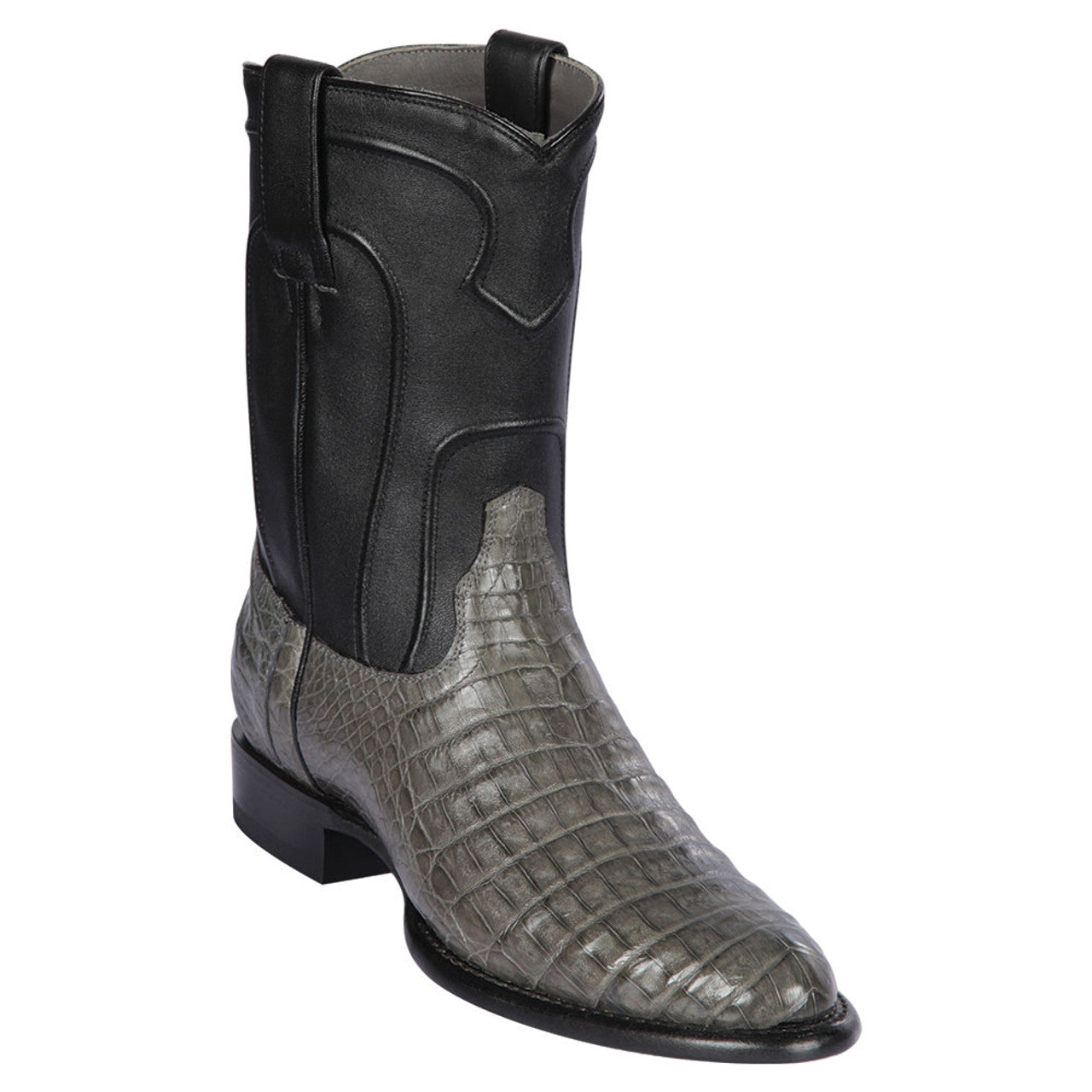 Los Altos Men's Original Caiman Belly Gray Roper Toe Boots Los Altos Men's Original Caiman Belly Gray Roper Toe Boots