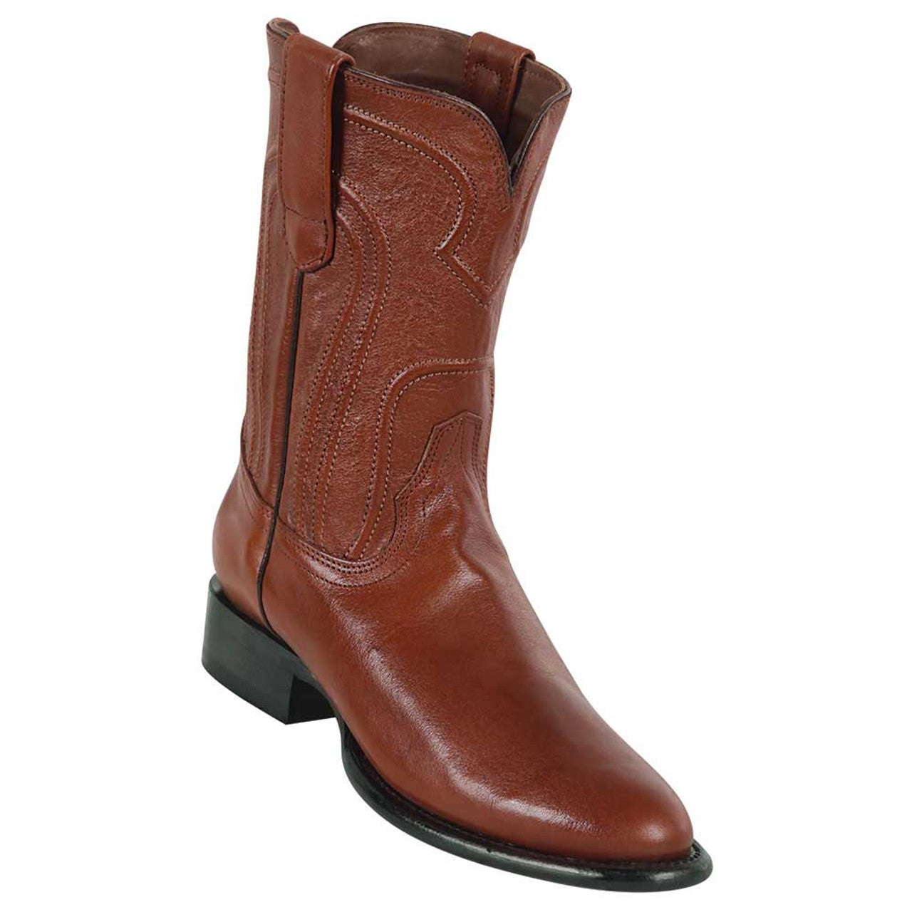 Los Altos Mens Belmont Brown Leather Roper Round Toe Boot 1   - from alligatorwarehouse.com