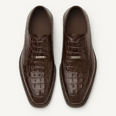 Belvedere Chapo Brown All-Over Genuine Exotic Hornback Crocodile Shoes