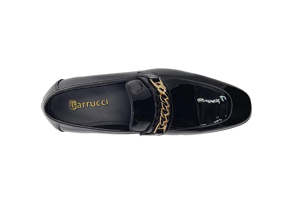 Beveled Squared Toe Patent Leather Loafer 5 KS2241-01PNAVY85  - from alligatorwarehouse.com