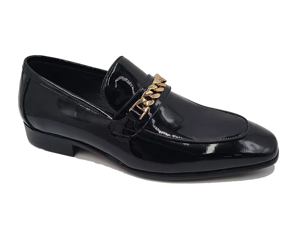 Beveled Squared Toe Patent Leather Loafer 6 KS2241-01PNAVY85  - from alligatorwarehouse.com