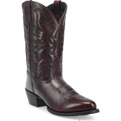 Laredo Birchwood Black Cherry Leather Round Toe Boots for Men