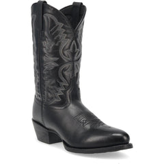 Laredo Birchwood Black Leather Round Toe Boots for Men