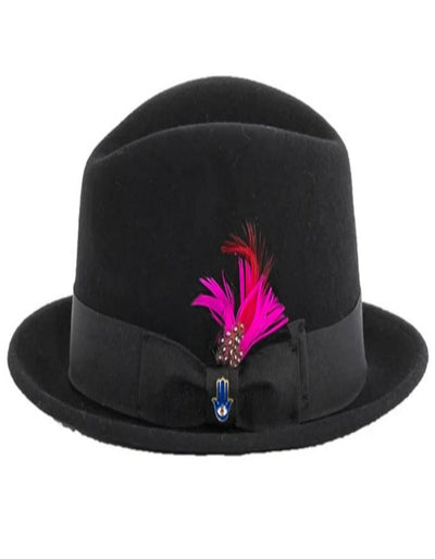 Black Dress Hat 1920s Fedora Style - Mens Narrow Brim Crushable Wool Dress Hat Trilby Fedora in Black 1   - from alligatorwarehouse.com