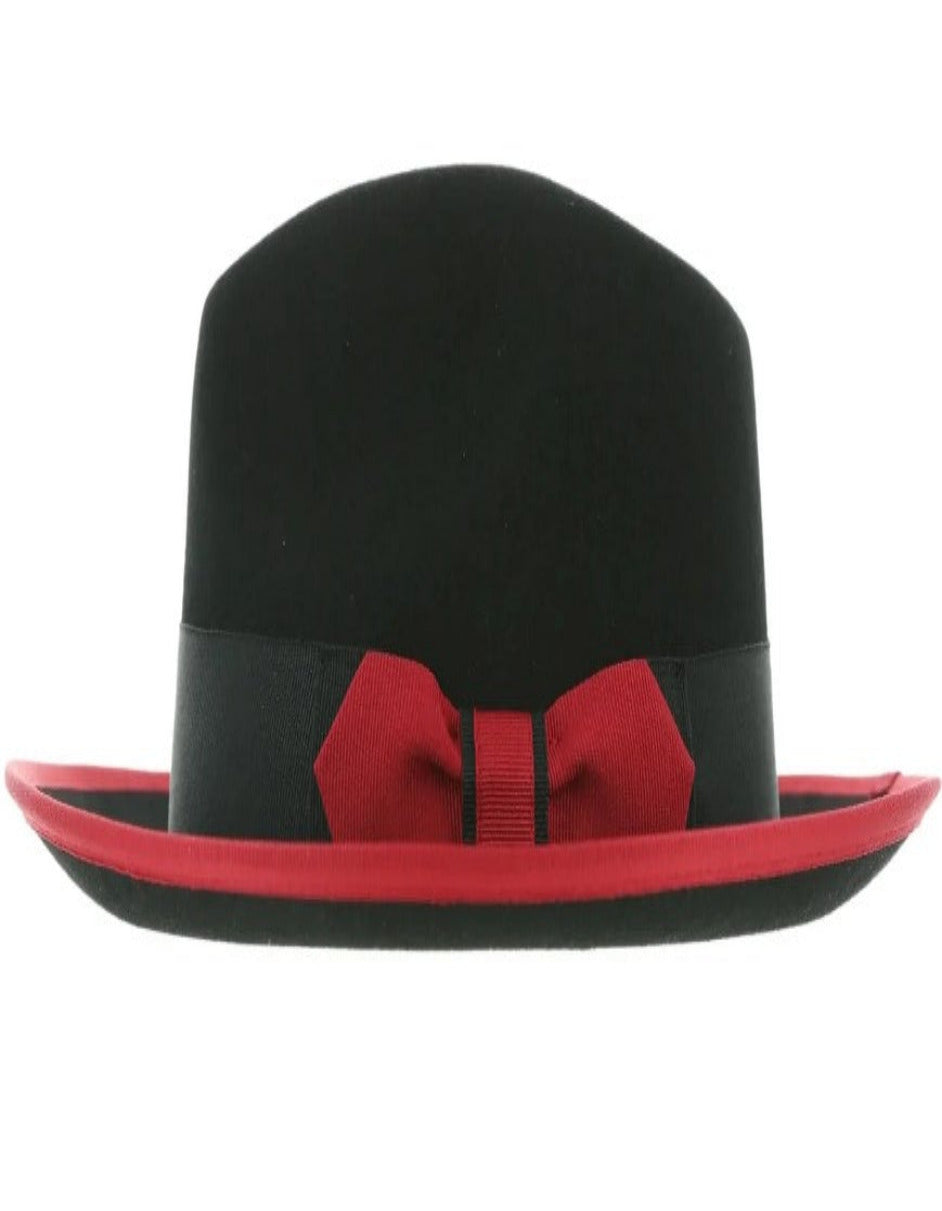 Black and Red Dress Hat 1920s Fedora Style - Men's Classic Two Tone Trilby Fedora Dress Hat in Black and Red Black and Red Dress Hat 1920s Fedora Style - Men's Classic Two Tone Trilby Fedora Dress Hat in Black and Red