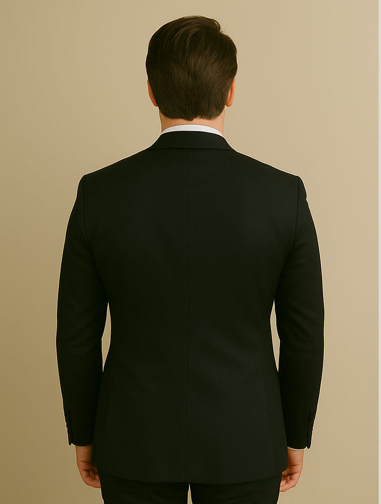 Wool Suit - Italian Made Business Suit by Statement Men's 2 Piece 100% Wool Modern Fit Suit - Subtle Windowpane 2 TRIESTE_Black_38R  - from alligatorwarehouse.com